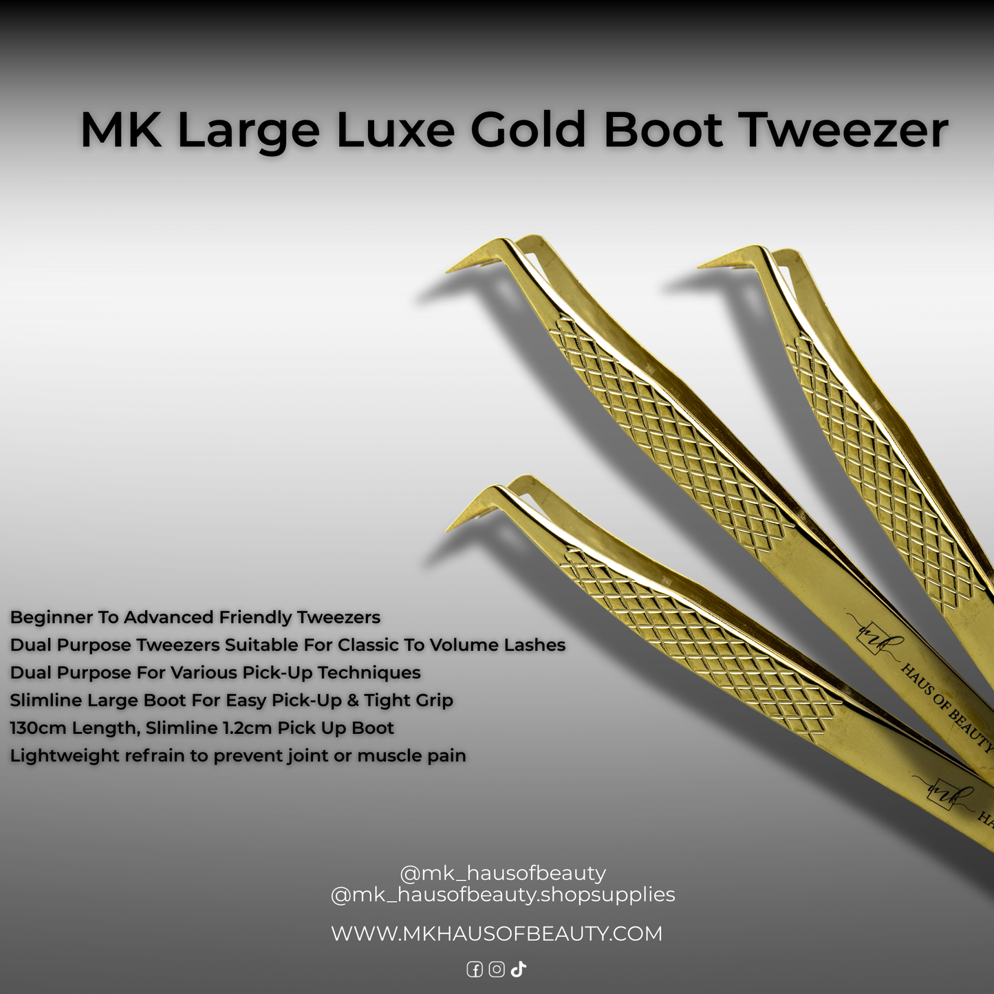 MK Large Luxe Gold Boot Tweezer