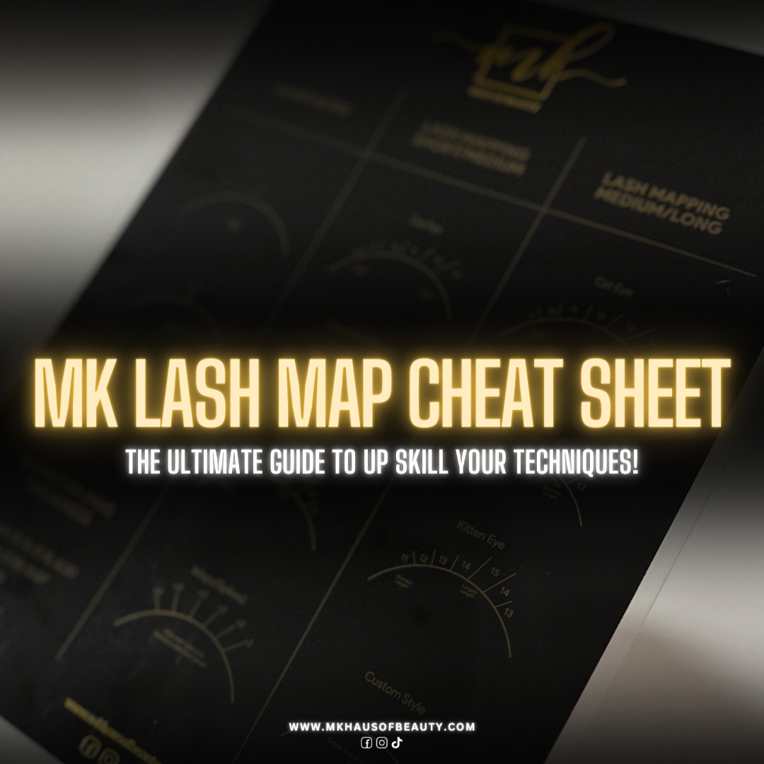 MK Lash Map Cheat Sheet with Training Sponges
