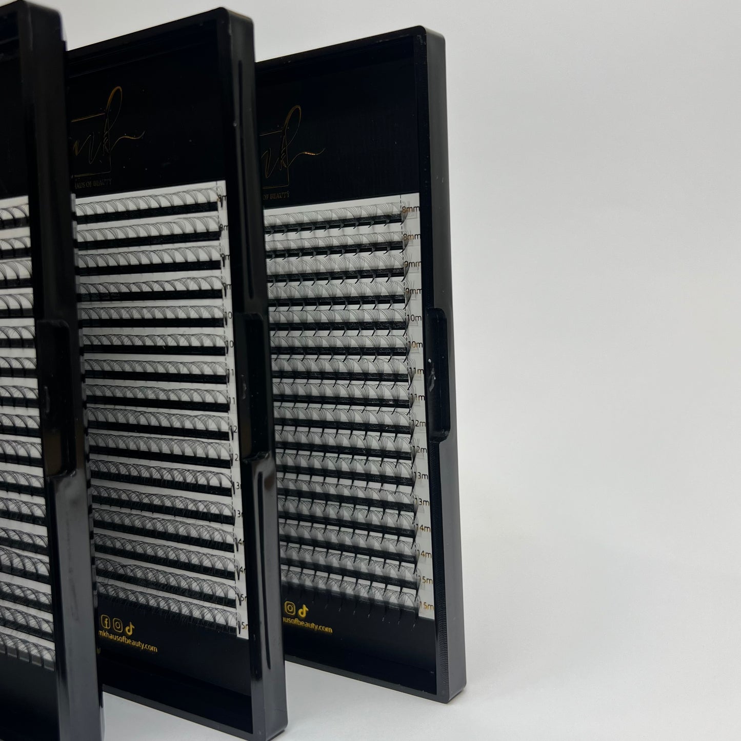 MK Drastic Black Short Stem Premade Fans 3D - 10D Mixed, 6 x 8-15mm Sample XL Trays