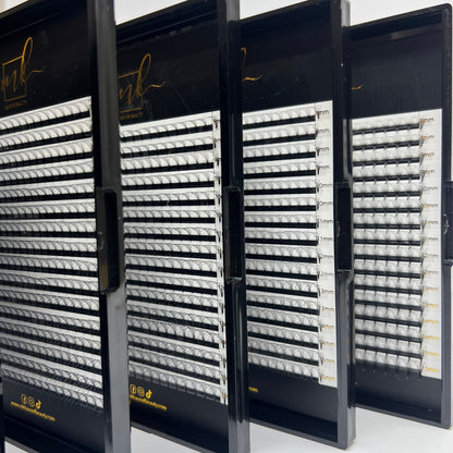 MK Drastic Black Short Stem Premade Fans 3D - 10D Mixed, 6 x 8-15mm Sample XL Trays